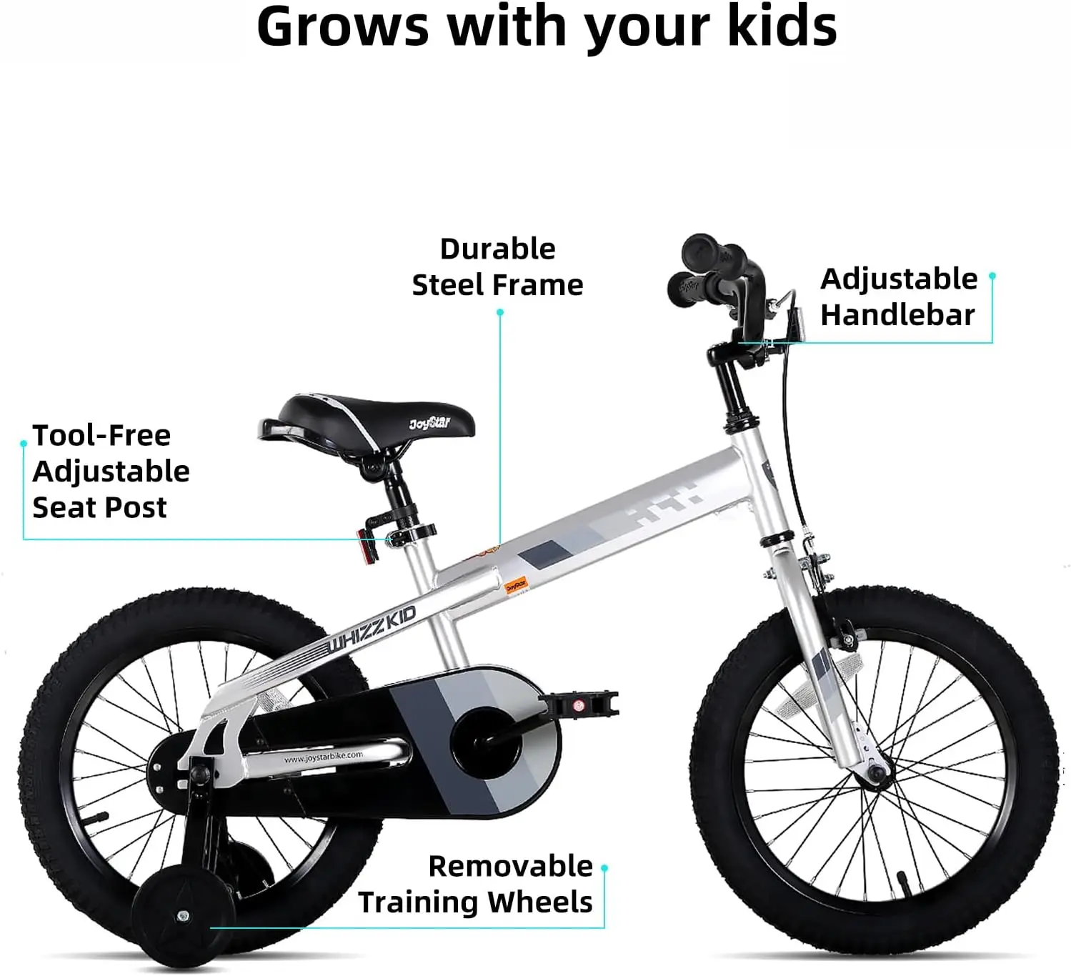 دراجة Whizz Kids 12 14 16 18 بوصة للأطفال الصغار والأطفال من سن 2 إلى 9 سنوات، دراجة للأولاد مع عجلات تدريب للأطفال