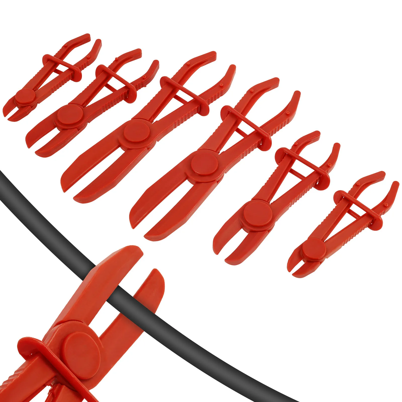 

6Pcs Plastic Hose Clip Cut off Pliers Flexible Clamping Line Pipe Car Repair Tool Brake Fuel Line Oil Pipe Cut Off Clamp Kit