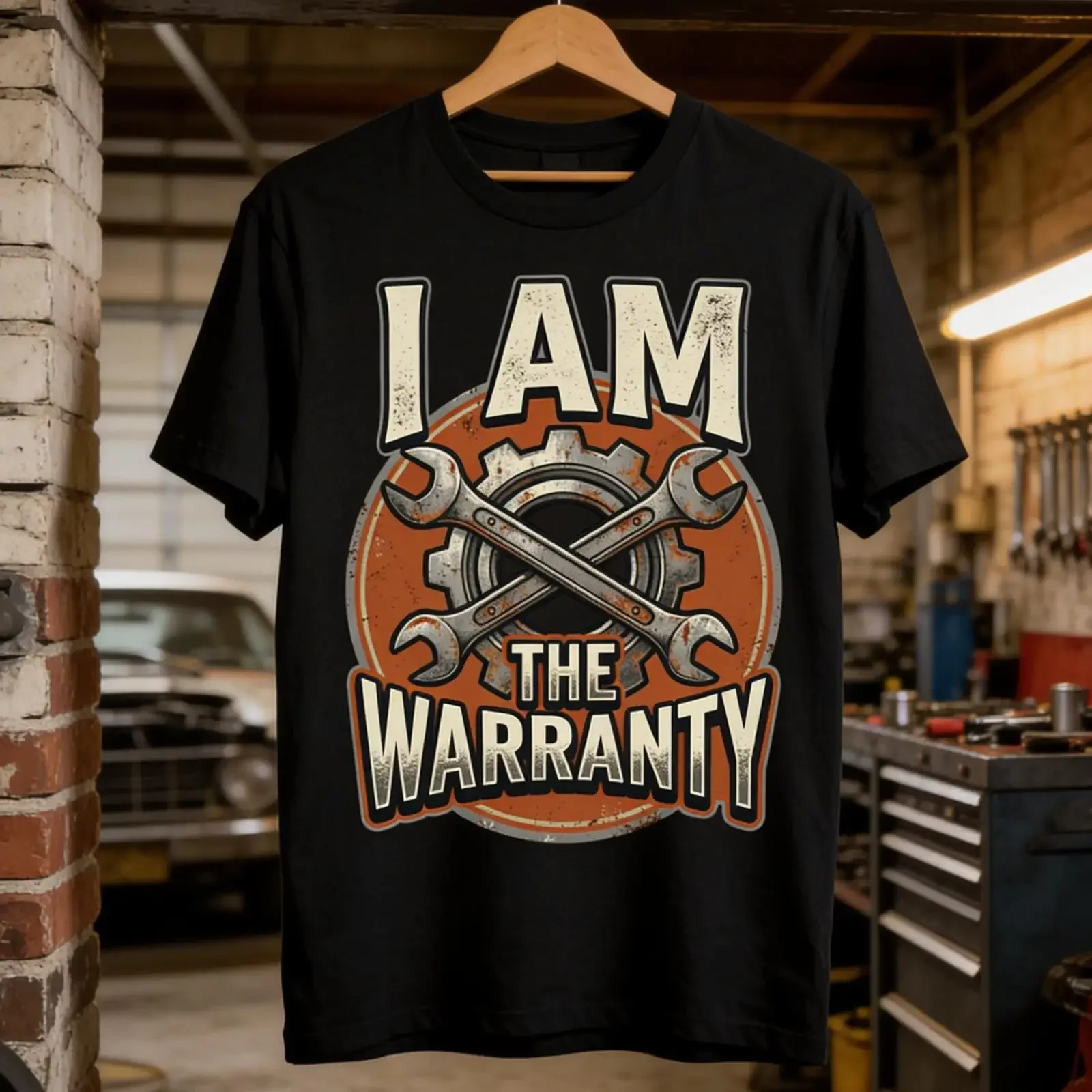 I Am the Warranty Funny DIY Fix IT T Shirt for Men Fathers Day Mechanic Handyman Humor Dad Husband Grandpa vintage Washed