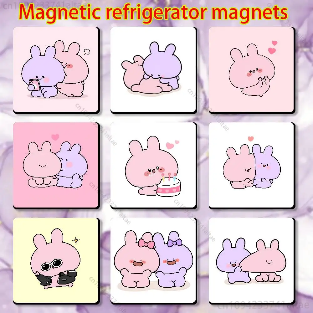 

Cute A-Asamimichan Fridge Magnet Square Stickers Personalize Home Decor Souvenirs Gift