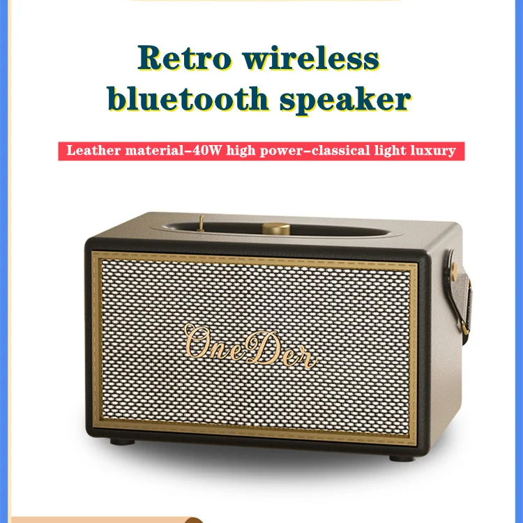 2022 new retro bluetooth speaker light luxury portable high-end gift home decoration bluetooth multi-function speaker tf card