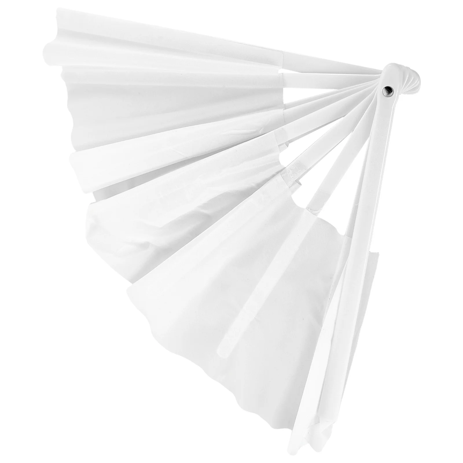 

White Handle Blank DIY Polyester Taichi Fan Compact Foldable Folding Hand Fan Sublimation Kung Fu Dance Accessory