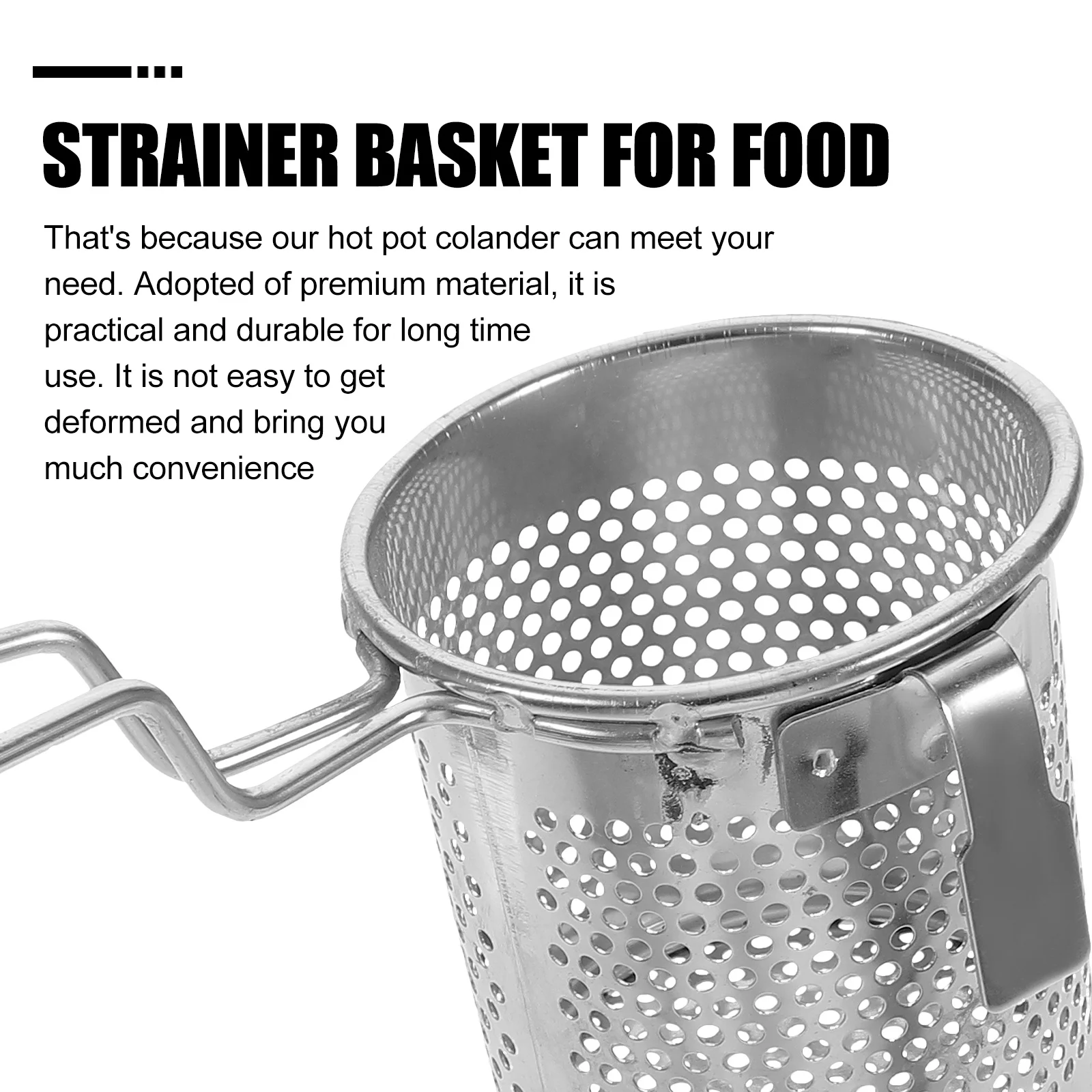 Stainless Steel Hot Pot Colander Mesh with Hook for Easy Drainage Large Capacity Filter Spoon for Noodles Vegetables Meat