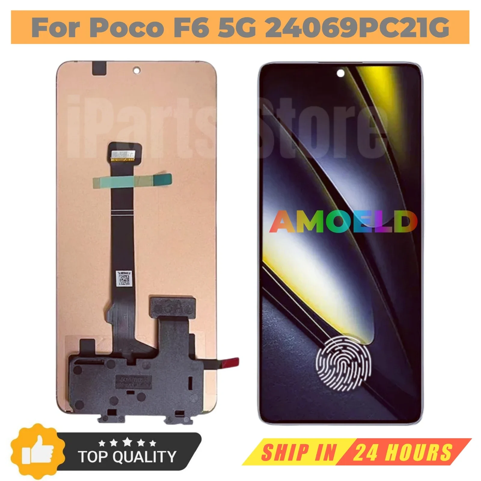 iParts Replacement New Display For Xiaomi Poco F6 5G 24069PC21G 120Hz AMOLED Touch Screen Digitizer Assembly OEM Repair Parts