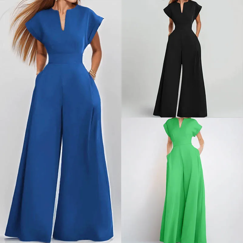 

2026 Spring New Collection: Cross-Border European American Foreign Trade Women's Clothing - Fashionable And Elegant V-Neck Solid