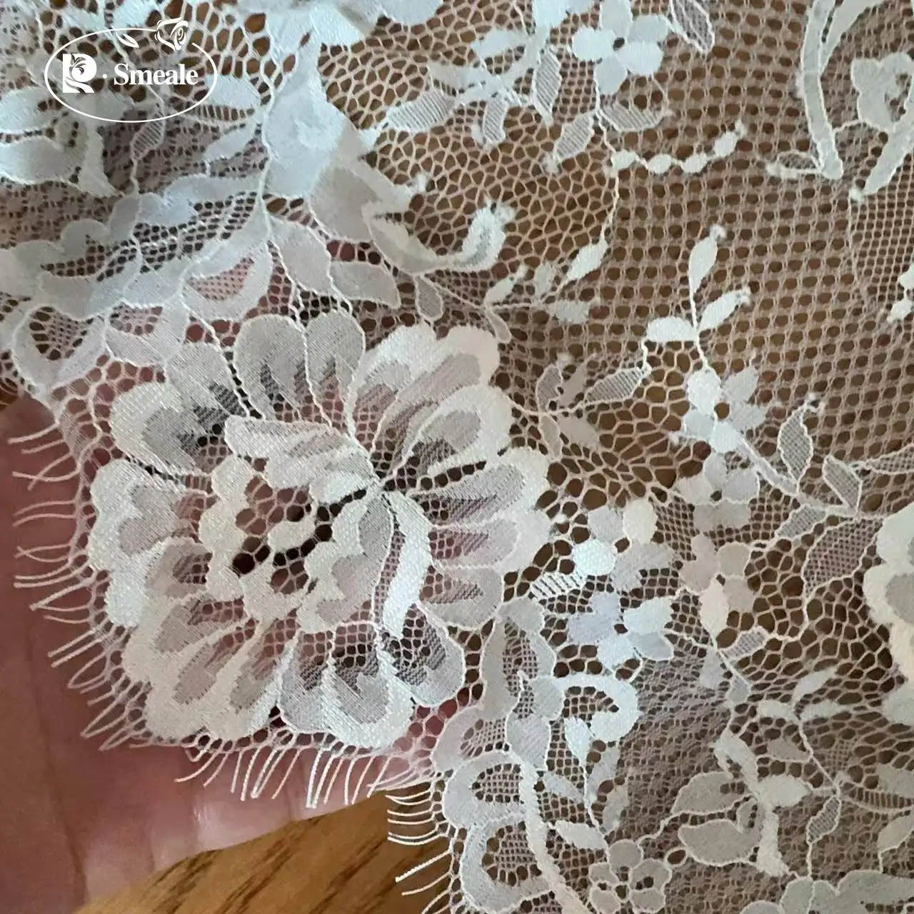 3 Meter. Französischer Wimpernspitzenstoff. Nähmaterial für DIY-Projekte. Spitzenstoffe für Hochzeiten. Weißer Spitzenstoff 2025 Hohe Qualität – Detail 5