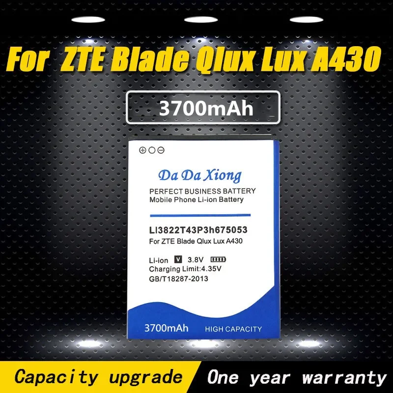 High quality 3700mAh LI3822T43P3h675053 Li-ion Phone Battery for ZTE Blade QLux Q Lux A430 Bateria