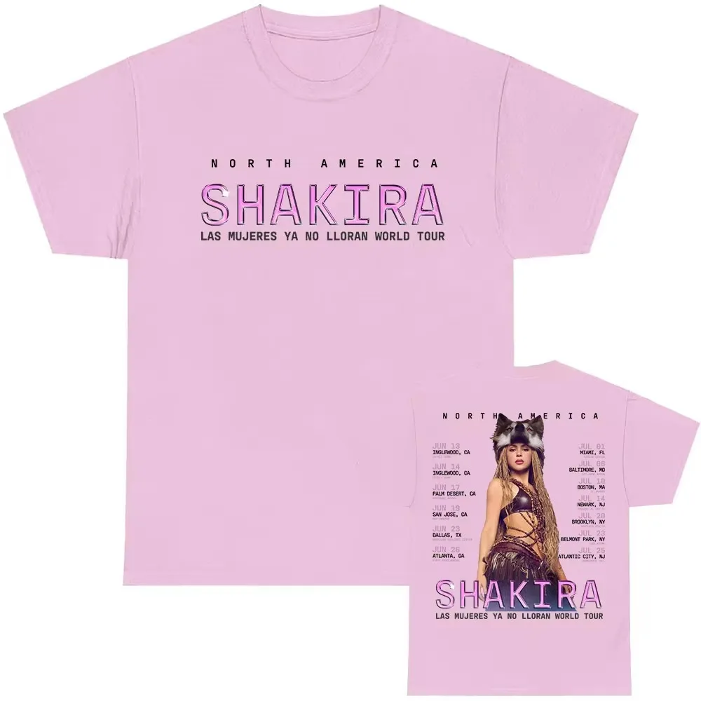 Y2k Hip Pop Tops Shakira Las Mujeres Ya No Lloran Welttournee 2026 T-Shirt Sommer Harajuku Kurzarm O-Ausschnitt Lässiges Hemd Tops – Detail 7