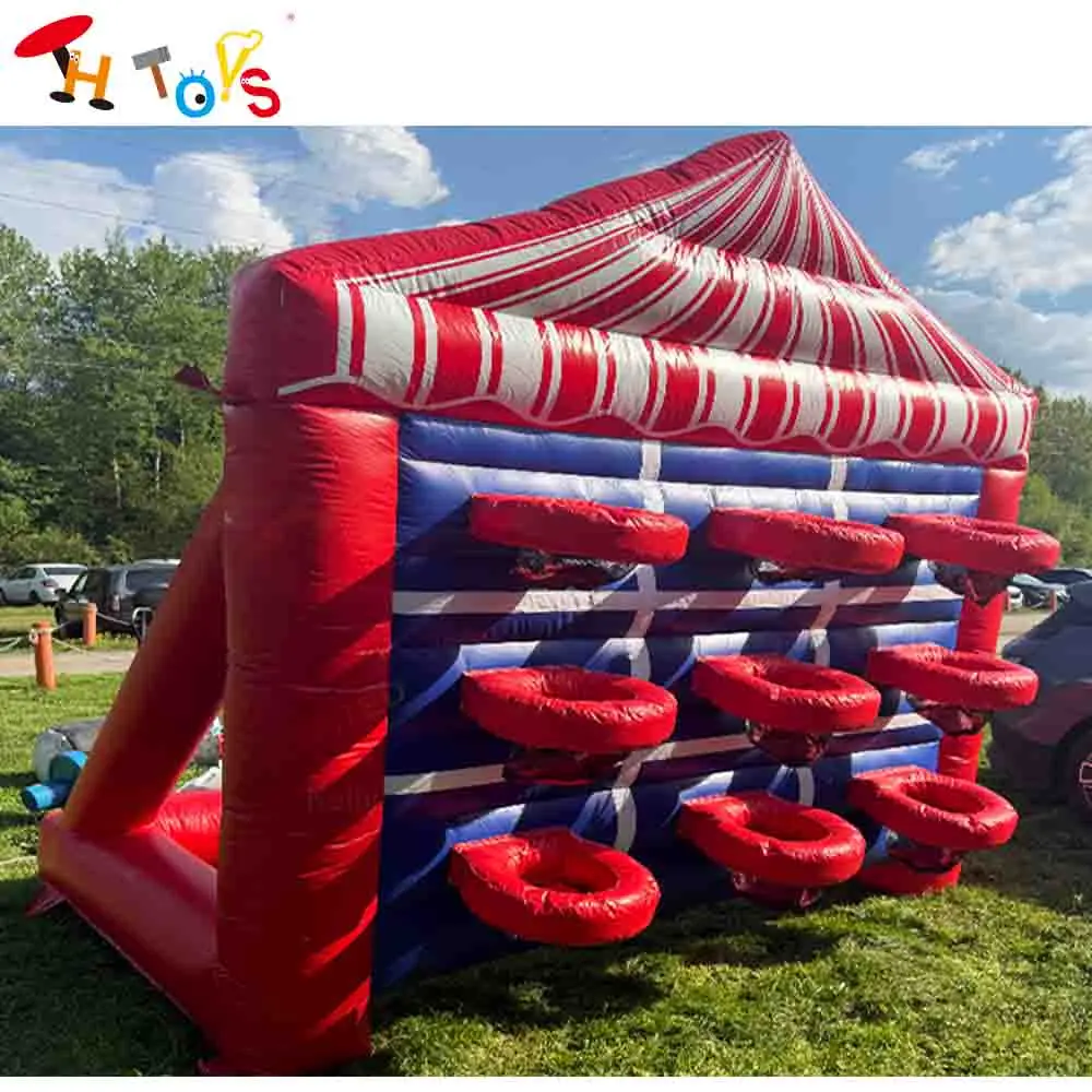 Snelle Verzending 3x1.5x3mH Opblaasbare Basketbal Toss Game Stand Outdoor Blow Up Carnaval Basketbal Schieten Booth met Blower