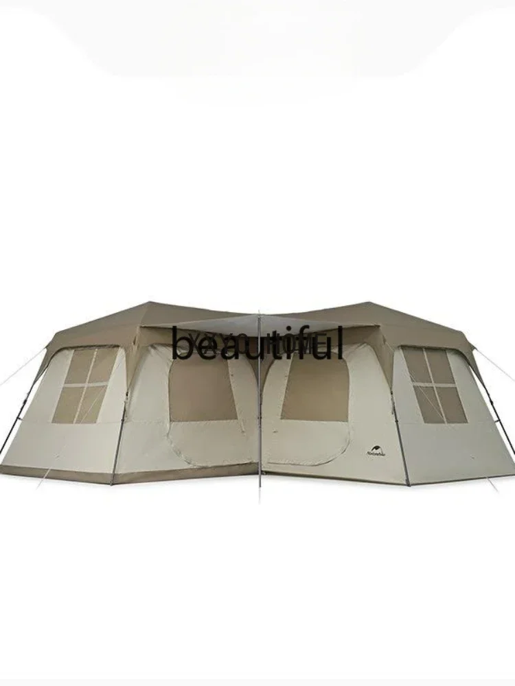 

Naturehike 2023 New Outdoor Village Suite Ridge Quick Opening Tent Outdoor Camping Large Space Three Bedroom Two Hall Tent
