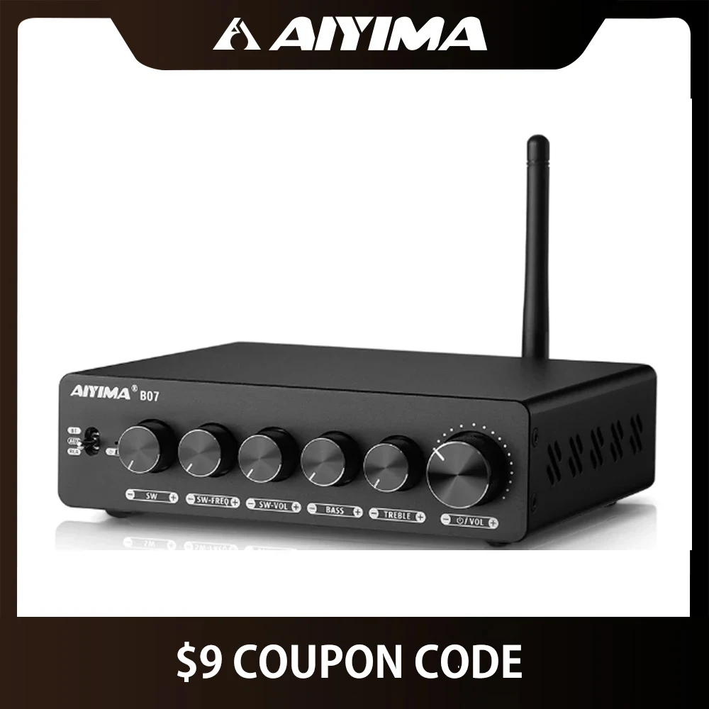 

AIYIMA B07 TPA3255 Audio Bluetooth Sound Power Amplifier 2.1 Channel Amp Audio Reciver for Speaker Subwoofer 300Wx2 +300W