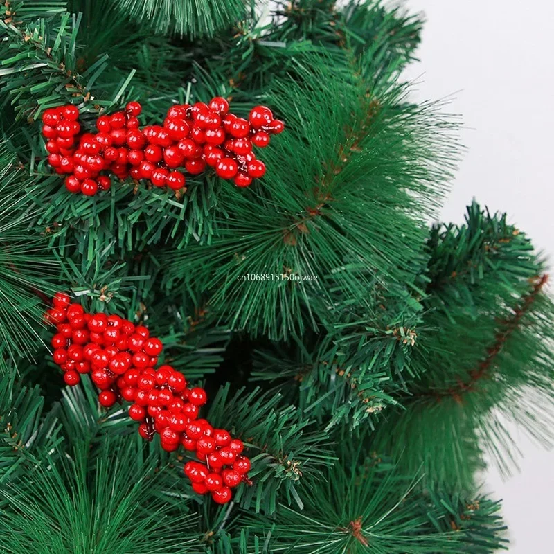 10 Stück künstliche rote Beerenstiele, Weihnachten, künstliche Pflanzen, Beeren, Tannenzweige, DIY-Weihnachtsbaumschmuck, Ornamente, rote Früchte