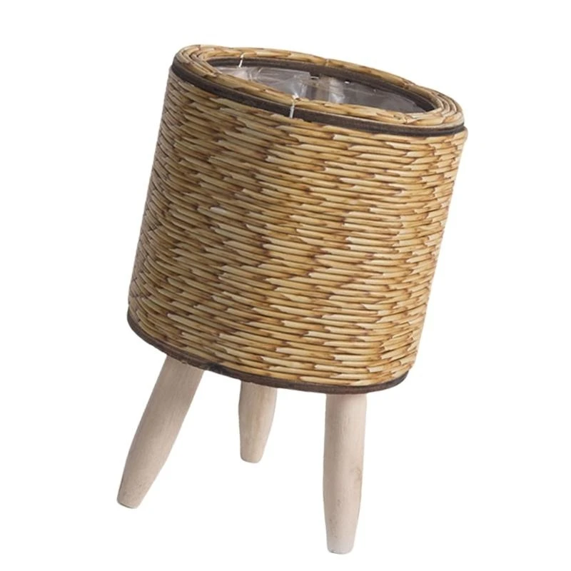R1WA Flowers Pots Cover Storage Basket Plant Container Handwoven Basket Planter