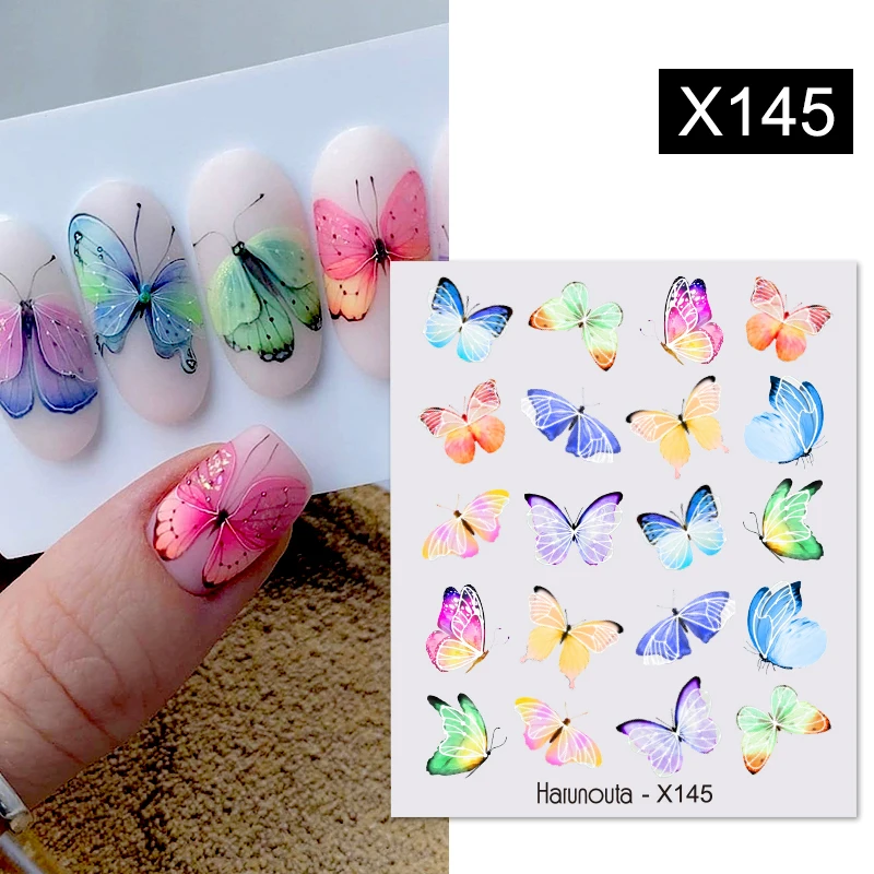 Harunouta Waves Nail Water Decals Transfer Small Flower Leaves Marble Snake Spring Summer Nail Art Stickers Manicure Nail Decals