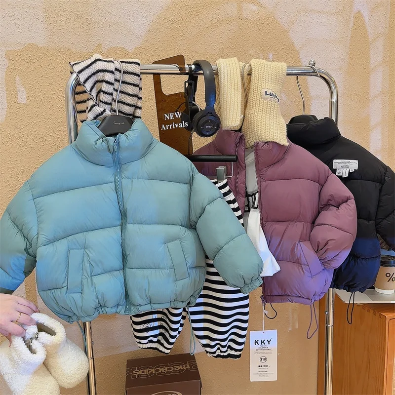 Boys Girls Jackets Winter Kids Stand-collar Down Coats Children Autumn Casual Warm Parkas Toddler Fashion Warm Outerwear
