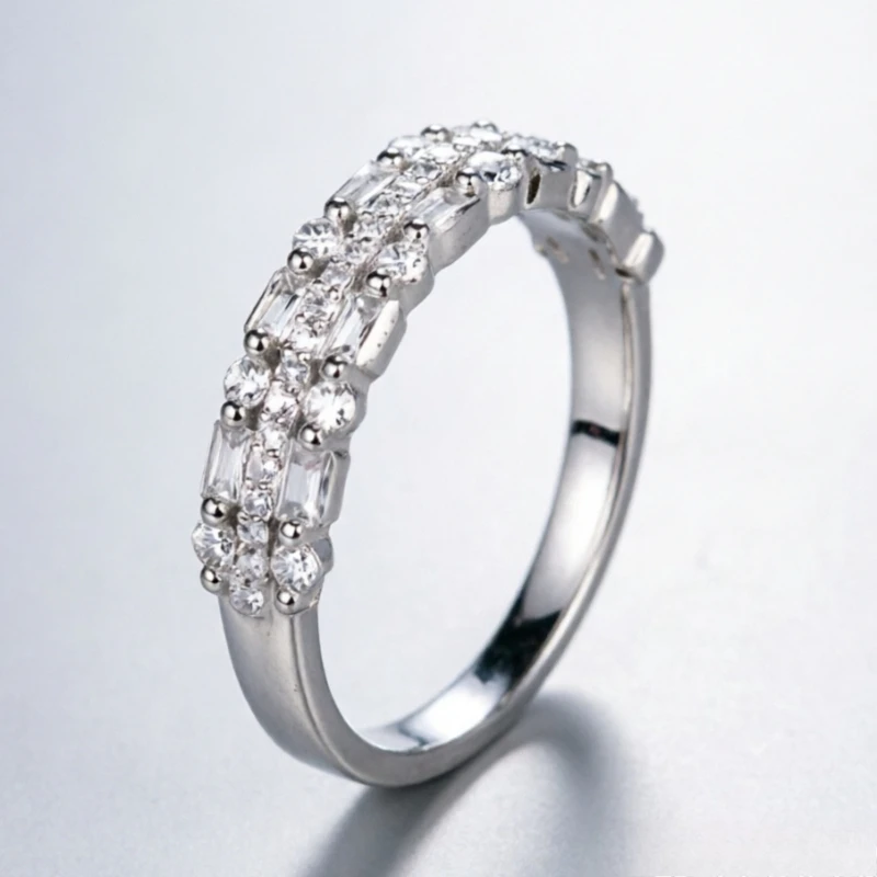 Dazzle Minimalist Design Synthetic Zirconia Promise Ring for Women Fashion Luxury Wedding Engagaement Unique Jewelry Accessories