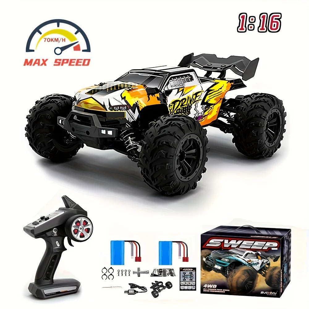 1/16 RC Auto 4x4 Afstandsbediening Winkelwagen 16101PRO/16102PRO Borstelloos 70 KM/H 2.4G Elektrische Hoge Snelheid Off-Road Drift Speelgoed voor Kinderen