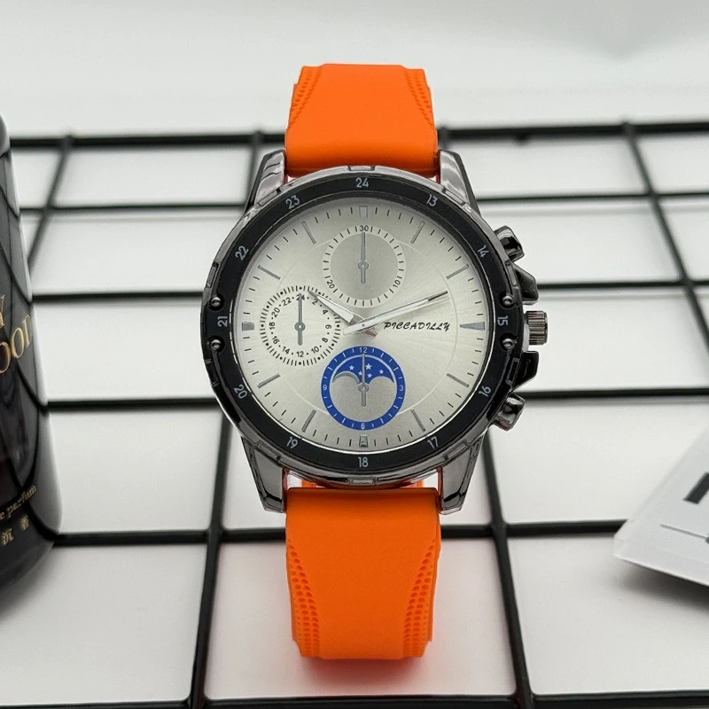 

Модные деловые мужские часы, модные повседневные силиконовые ленты, большой циферблат, студенческие кварцевые часы для мужчин