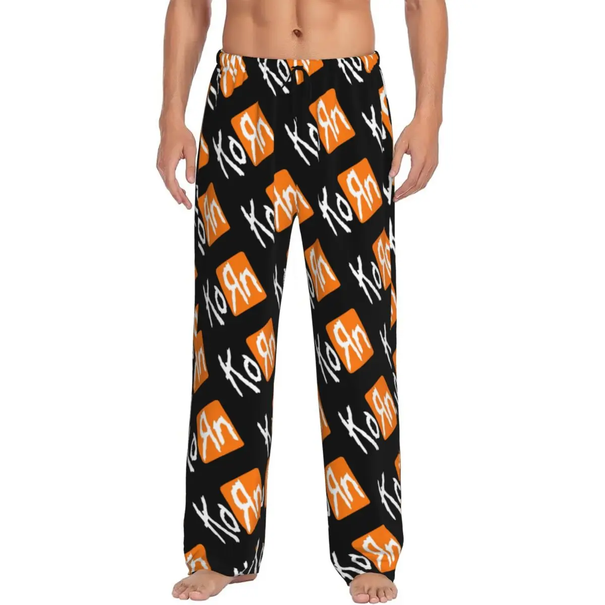 

Custom Print Korns Rock Roll Pajama Pants Men's Heavy Metal Music Sleep Sleepwear Bottoms with Pockets