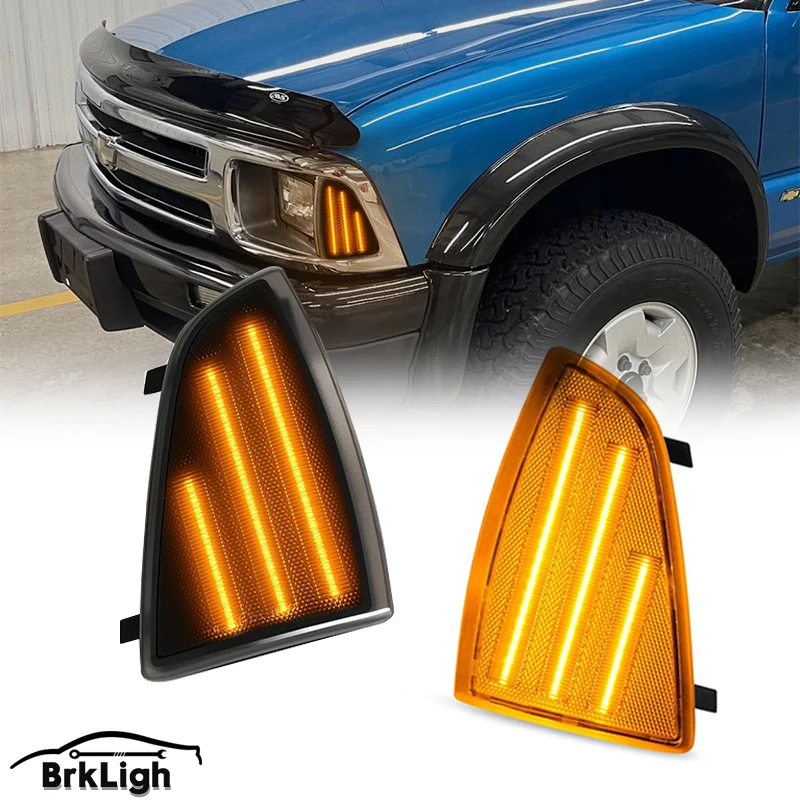 54SMD LED Marker Signal Lamp Front Corner Parking Light Pair Set for Chevrolet 95-97 Blazer Pickup Truck S10