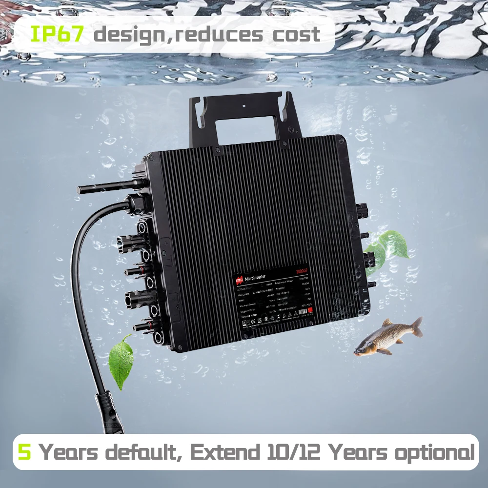1600W 2000W Solar Grid-Tie PV Inverter With MPPT and WiFi Intelligent Functions AC230V DC22-50V Solar Grid-On Inverter