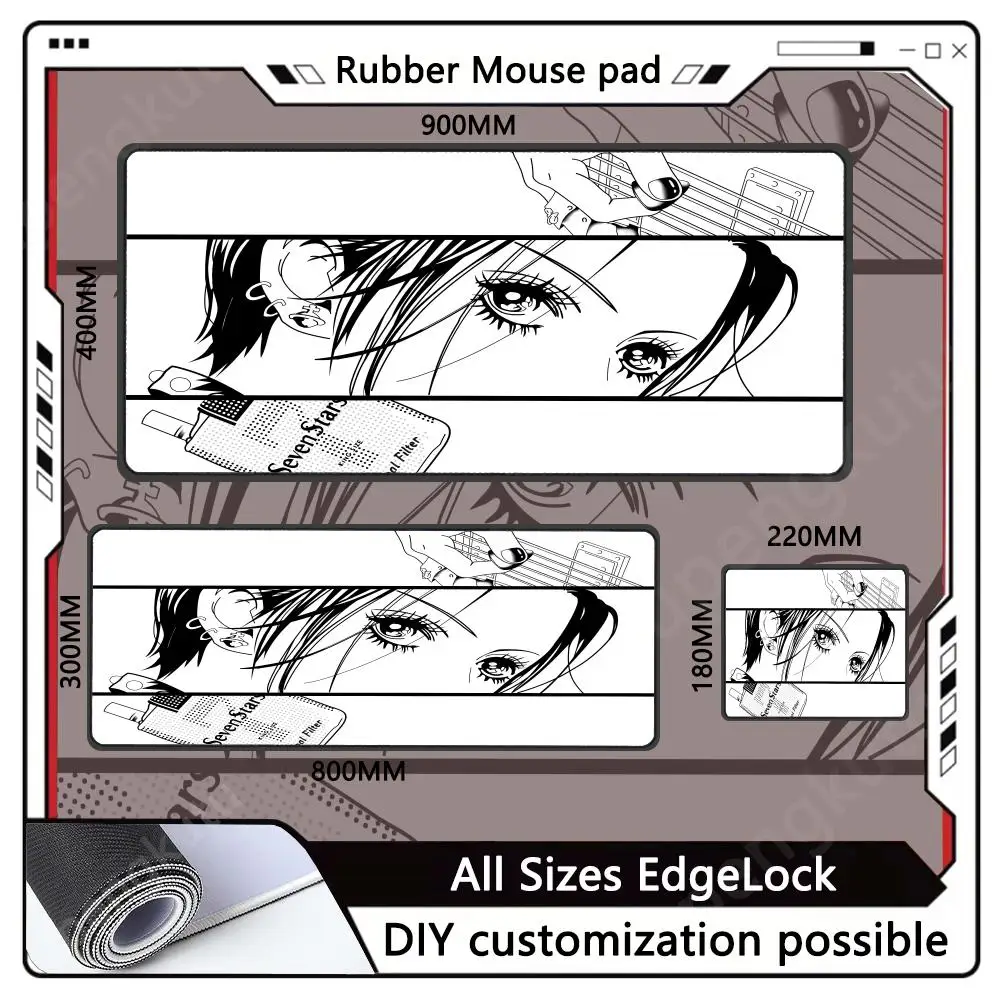 New Pretty Anime Girl Nana Mousepad Gamer Office Accessories Desk Mat Computer Mouse Mats Large Gaming Keyboard Carpet Mouse Pad