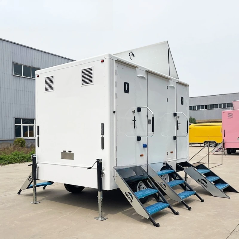 Mobiele badkamertreiler, draagbare toiletten, douche- en toiletunit op wielen