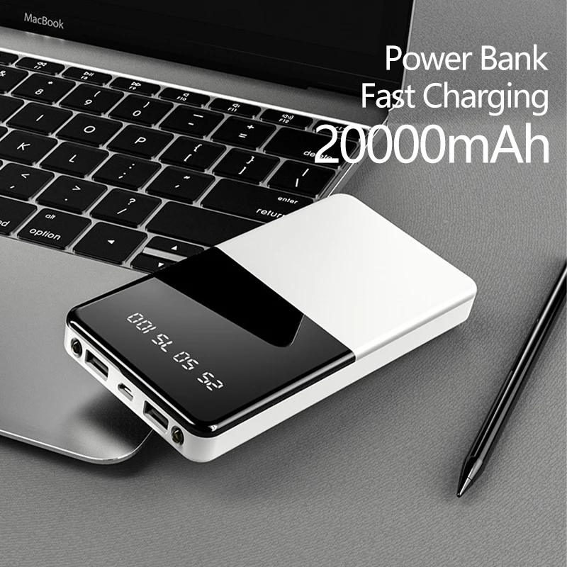 

Power Bank 20000mAh With 22.5W PD Fast Charging Large Screen And Large Capacity,For iPhone Xiaomi Smartphone Power Bank