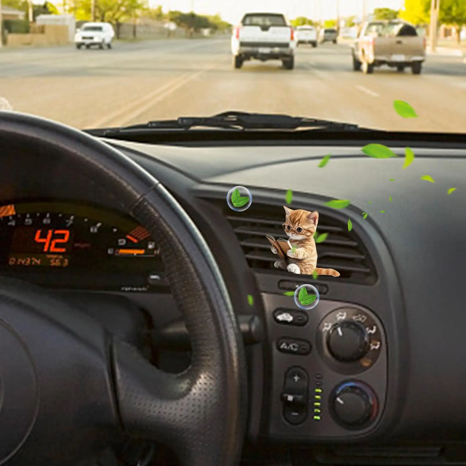Car Clips For Vents Cat Car Odor Eliminator Vent Clips Decor 3D Acrylic Deodorizer Accessories Aromatherapy Vehicle For Interior