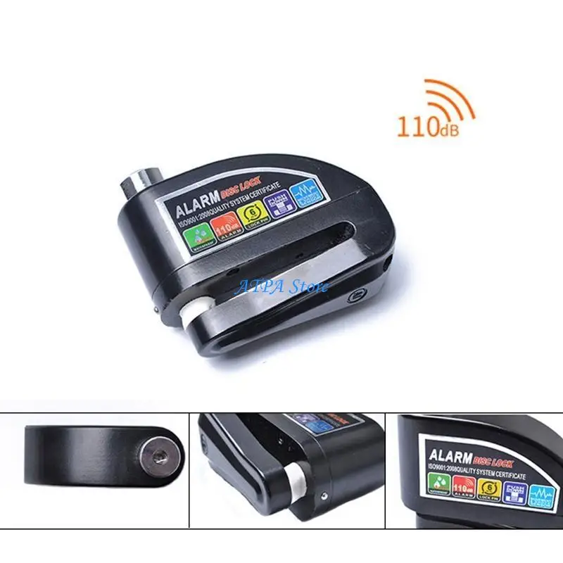 

U13C Disc Brake Lock Alarm Anti Theft Waterproof Motorcycle Wheel Scooter Lock with 2 Keys for Brake Rotor Bike Scooter MTB