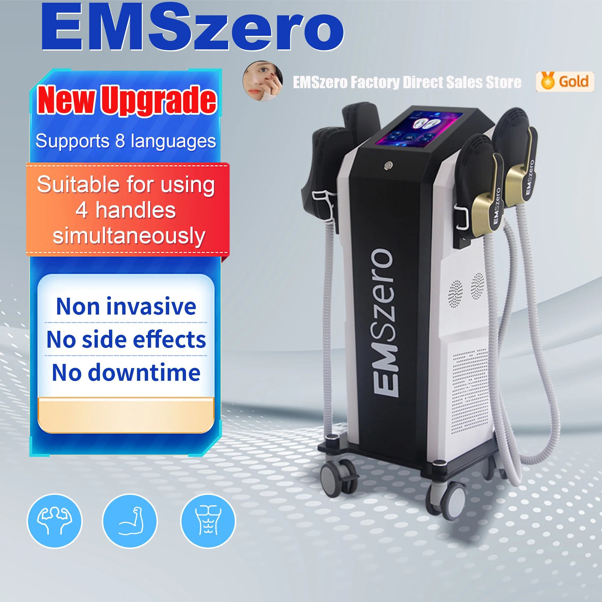 EMSZERO 15 Tesla 6500W High Power 200HZ EMS Body Sculpt Muscle Stimulate Slimming Machine