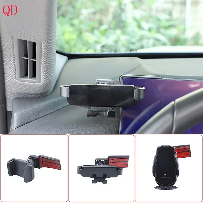 

ABS Black For BMW 5 Series G60 2024+ Car styling car dashboard left mobile phone stand car interior modification accessories