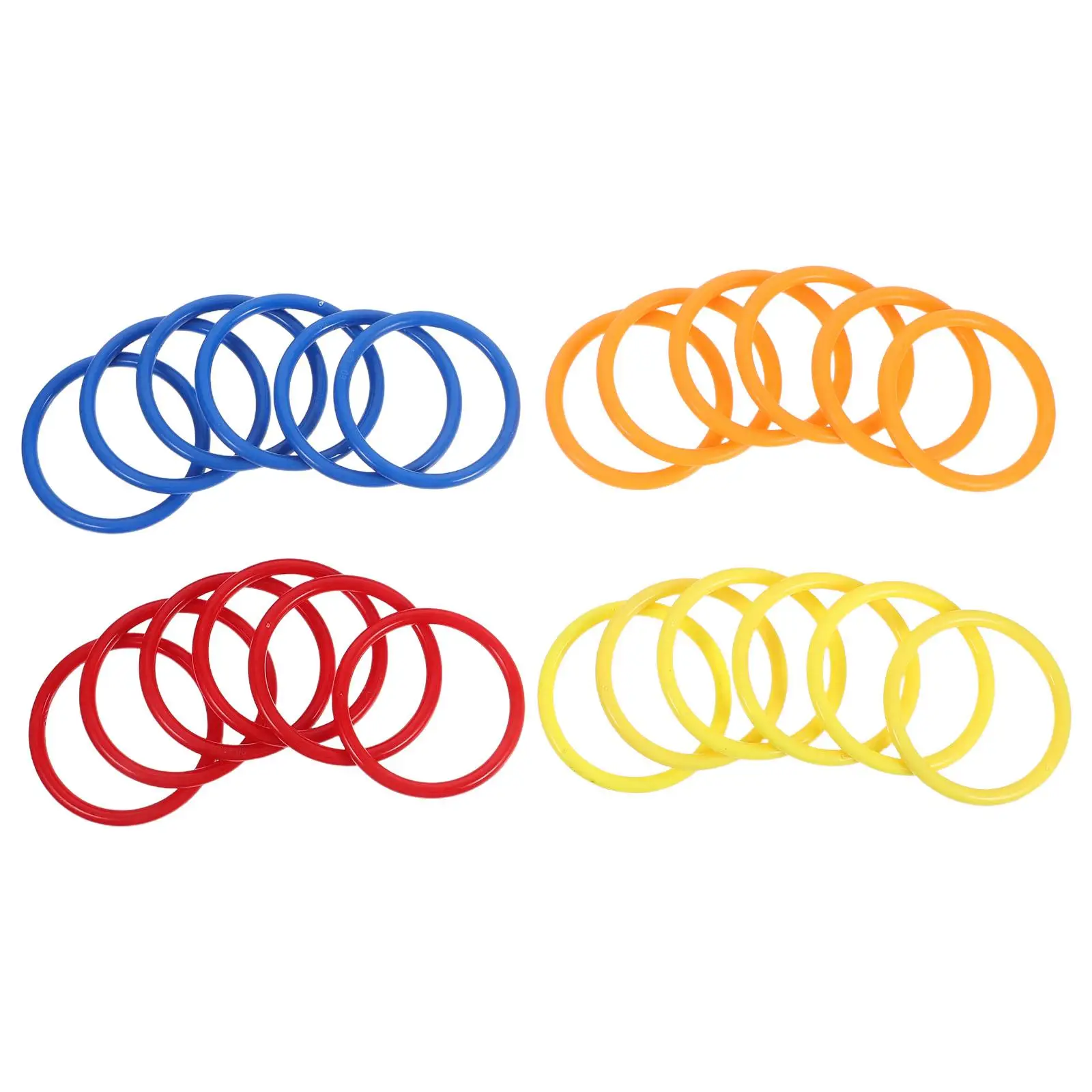 

24pcs Plastic Toss Rings Kids Ring Toss Game for Kindergarten Garden Backyard Outdoor Games (Random Color)