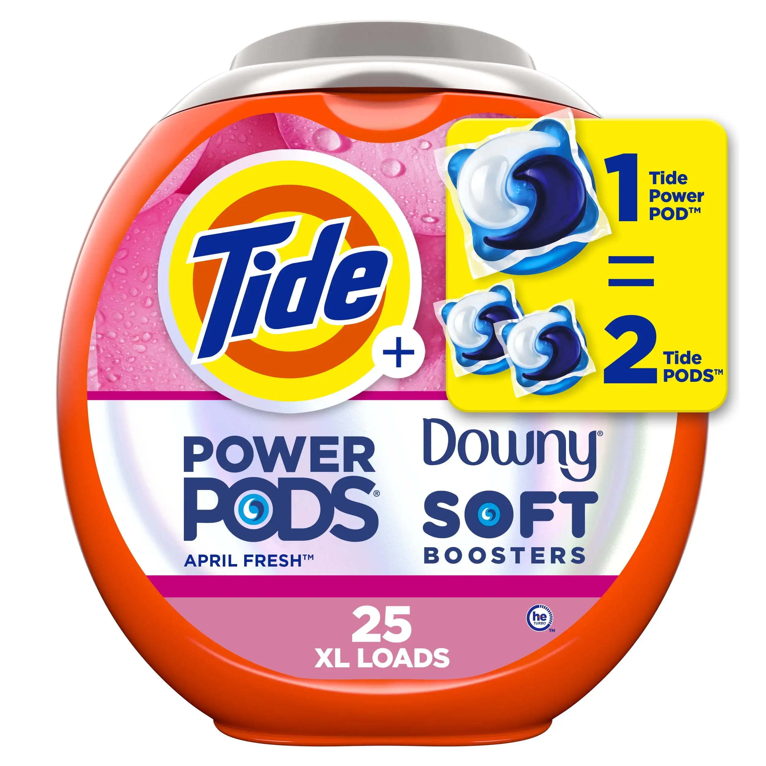 

Power PODS with Downy Laundry Detergent Packs, April Fresh Scent, 25 Count Enjoy excellent freshness when washing