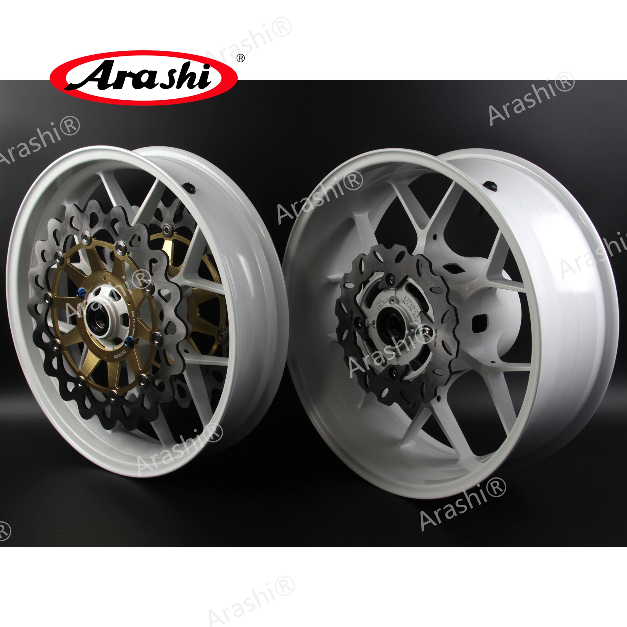 Arashi CBR1000RR 2006-2016 White Front Rear Wheel Rim Brake Disc Rotors Set For HONDA CBR 1000 RR 2010 2011 2012 2013 2014