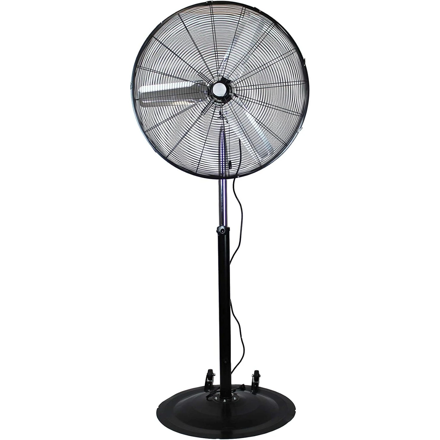 30 Inch Adjustable Height Pedestal Fan; Commercial Grade Non-Oscillating Fan, Effortlessly Cool Your Shop, Garage, or Workspace
