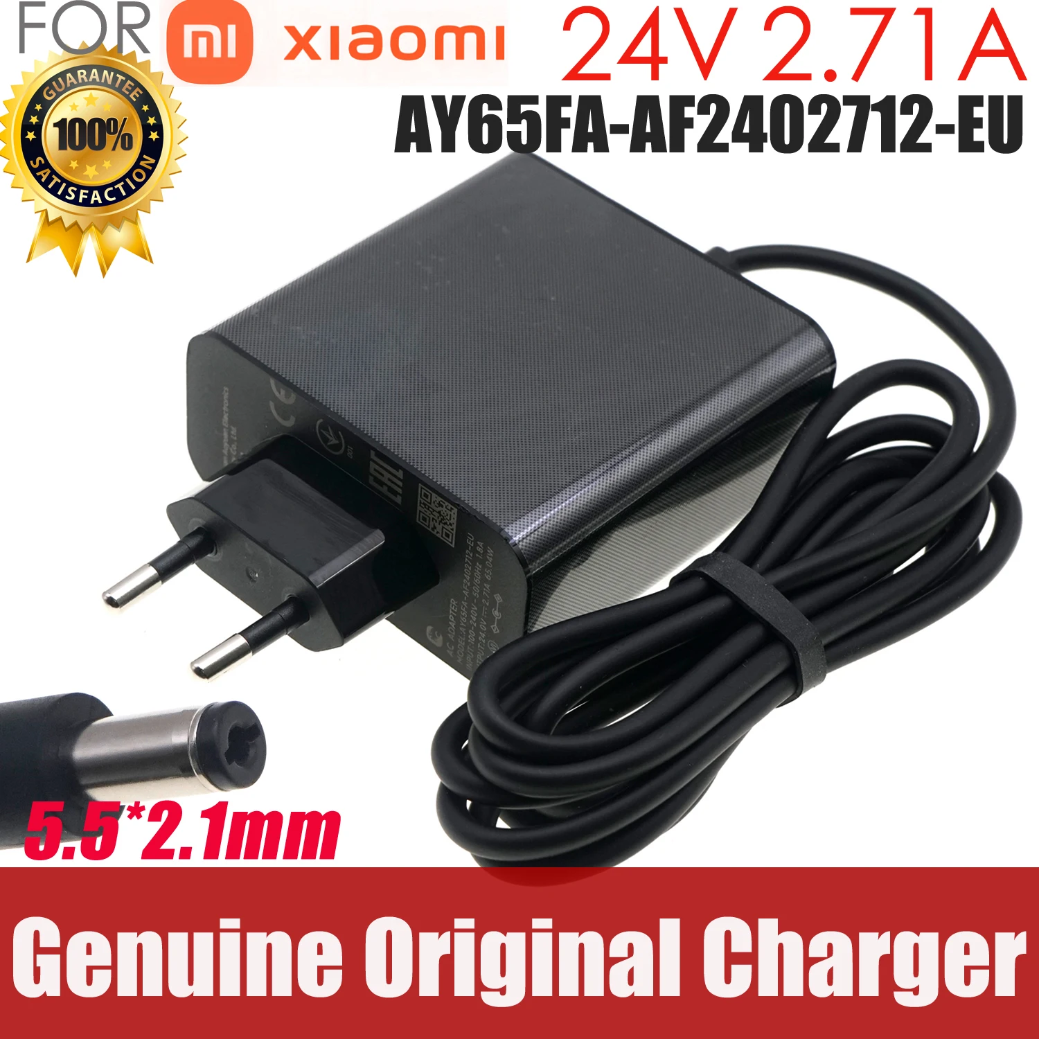 

Original 24V 2.71A For Xiaomi Redmi monitor G Pro27 G34WQ C34WQBA-RG AC adapter power Supply AY65FA-AF2402712-EU US CN