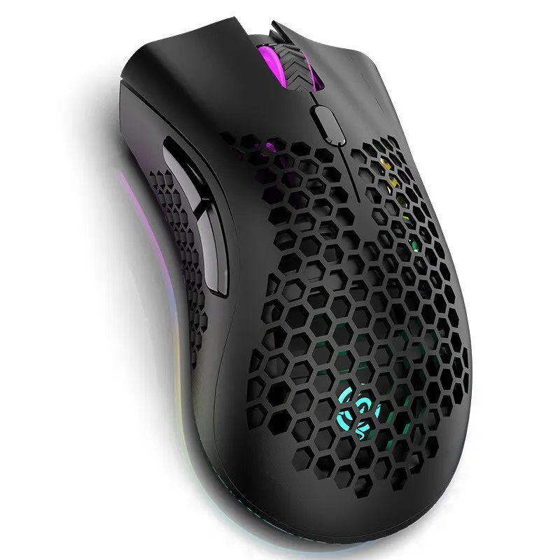 BM600 Recarregável Gaming Mouse USB 2.4G Sem Fio RGB Luz Honeycomb Gaming Mouse Desktop PC Computadores Notebook Laptop Mice