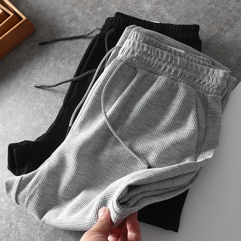 High Weighted Men's Casual Sports Workwear Sweatpants Elastic Waist Long Trousers Trendy Straight Leg Youthful Autumn Pants