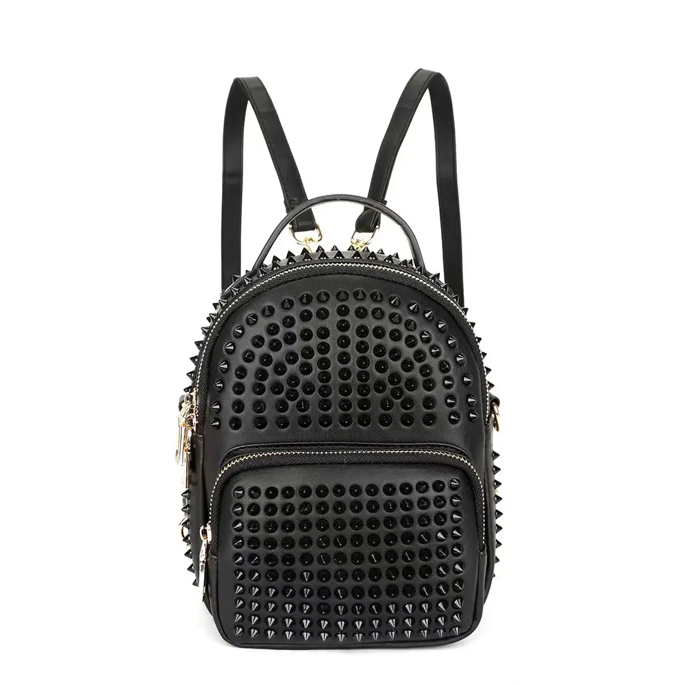 

European And American Fashion Personality Rivet Punk Style Mini Backpack High-end Motorcycle Style Portable Women's Bag Trendy