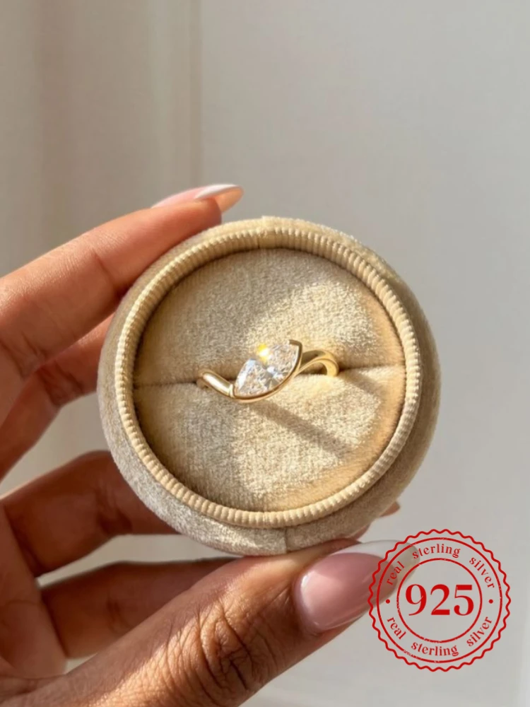 

925 Sterling Silver Marquise Zircon Fashion Ring For Women Anniversary Wedding Party Fashion High Quality Fine Jewelry