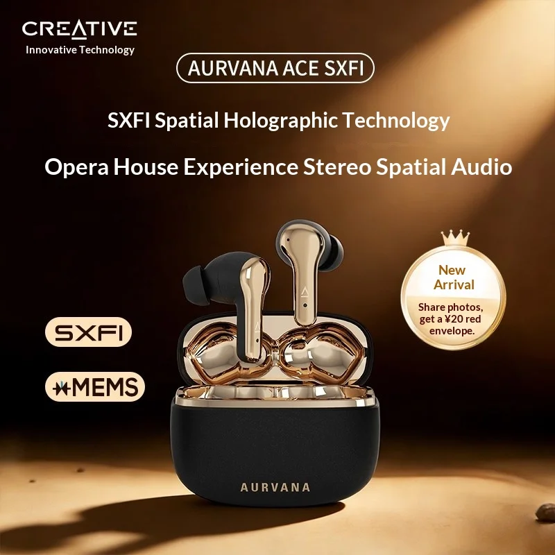 Nuovi creativi ACE SXFI TWS Auricolari ANC Hybrid con cancellazione del rumore HiFi Auricolari Bluetooth Batteria a lunga durata Auricolari wireless