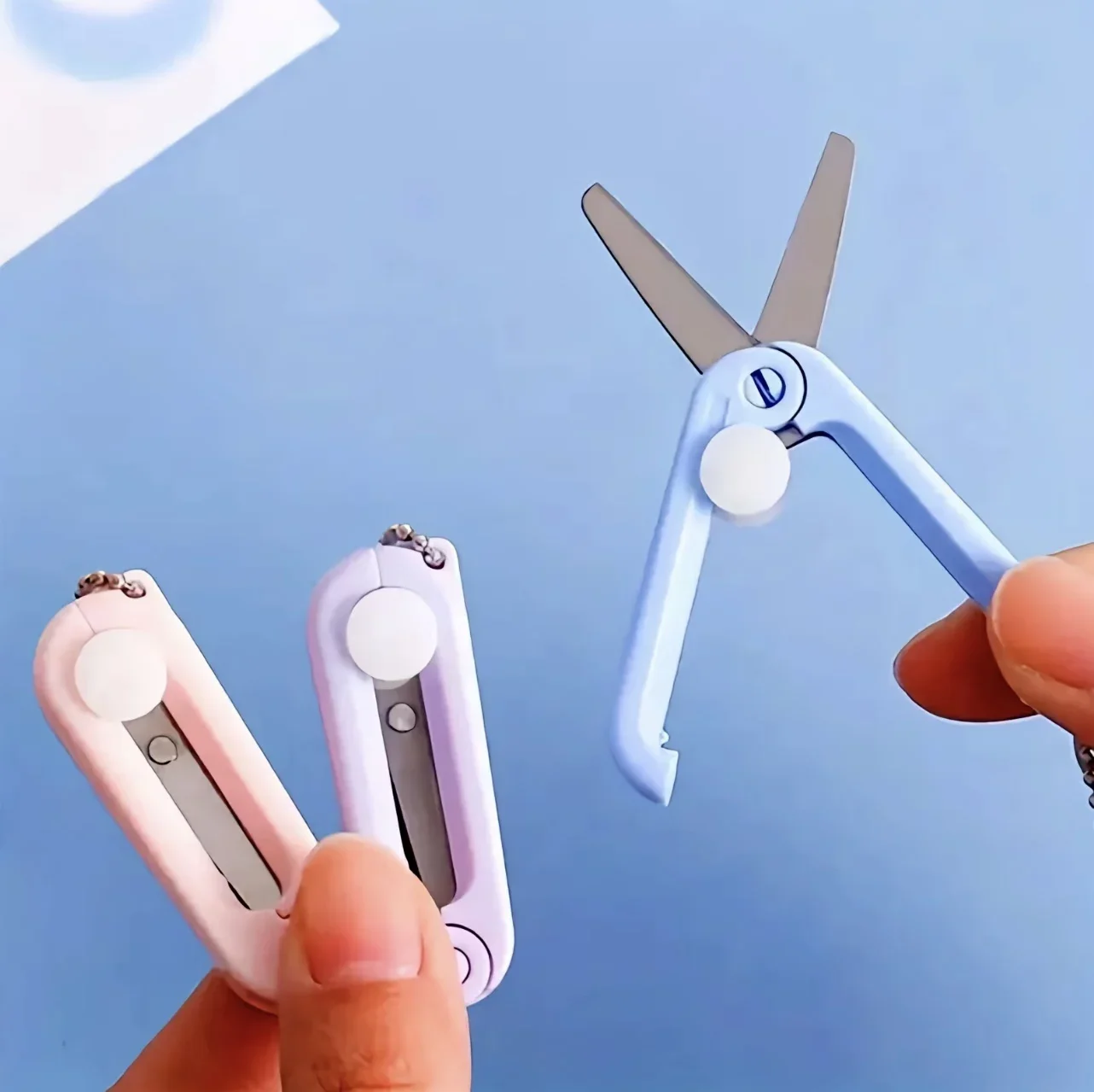 Creative Mini Portable Folding Scissors Morandi Simple Paper-Cutting Art Tool Stationary Scissors Office School Supplies