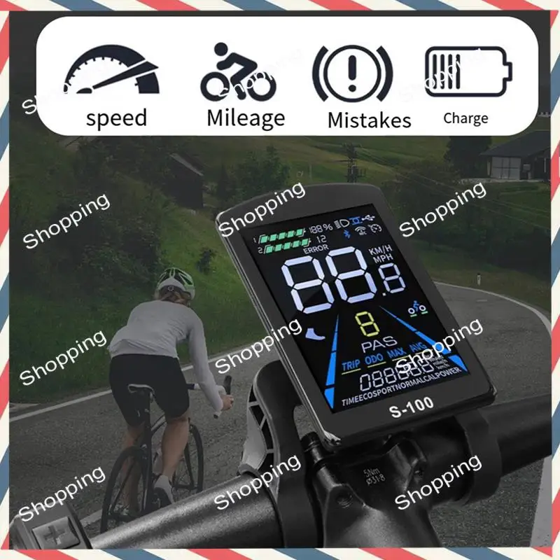 A44M Electric Bicycle Display S-100 LCD Display Control 24V - 72V Speed Meter 5Pin Speedometer - Image 3