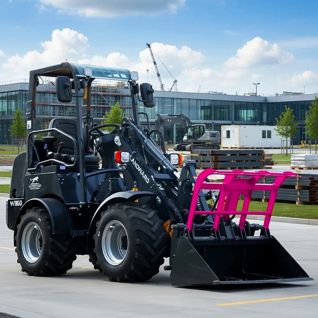 Cargadora de Cuatro Ruedas W1160 de Nuevo Diseño, Motor Kubota, Cargadora Diésel de Alta Calidad para Proyectos Pequeños, Elevación Telescópica Personalizada