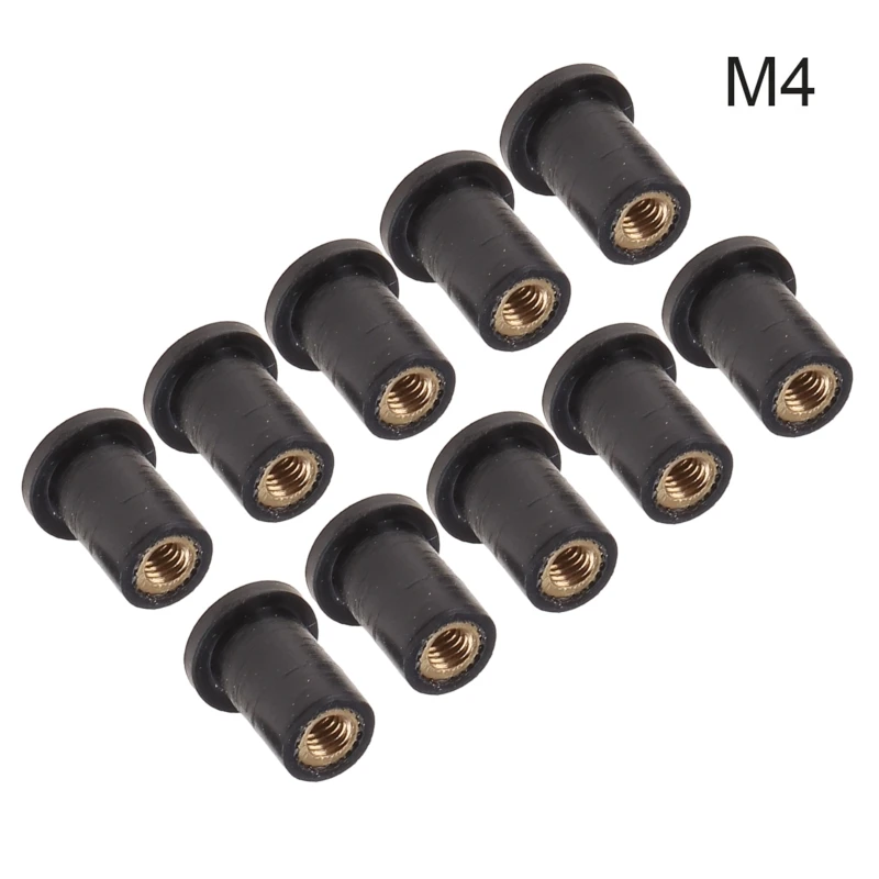 10Pcs Universal M6 Rubber Well Blind Fastener for Motorbike Windcreen Motorcycle Modification Tools