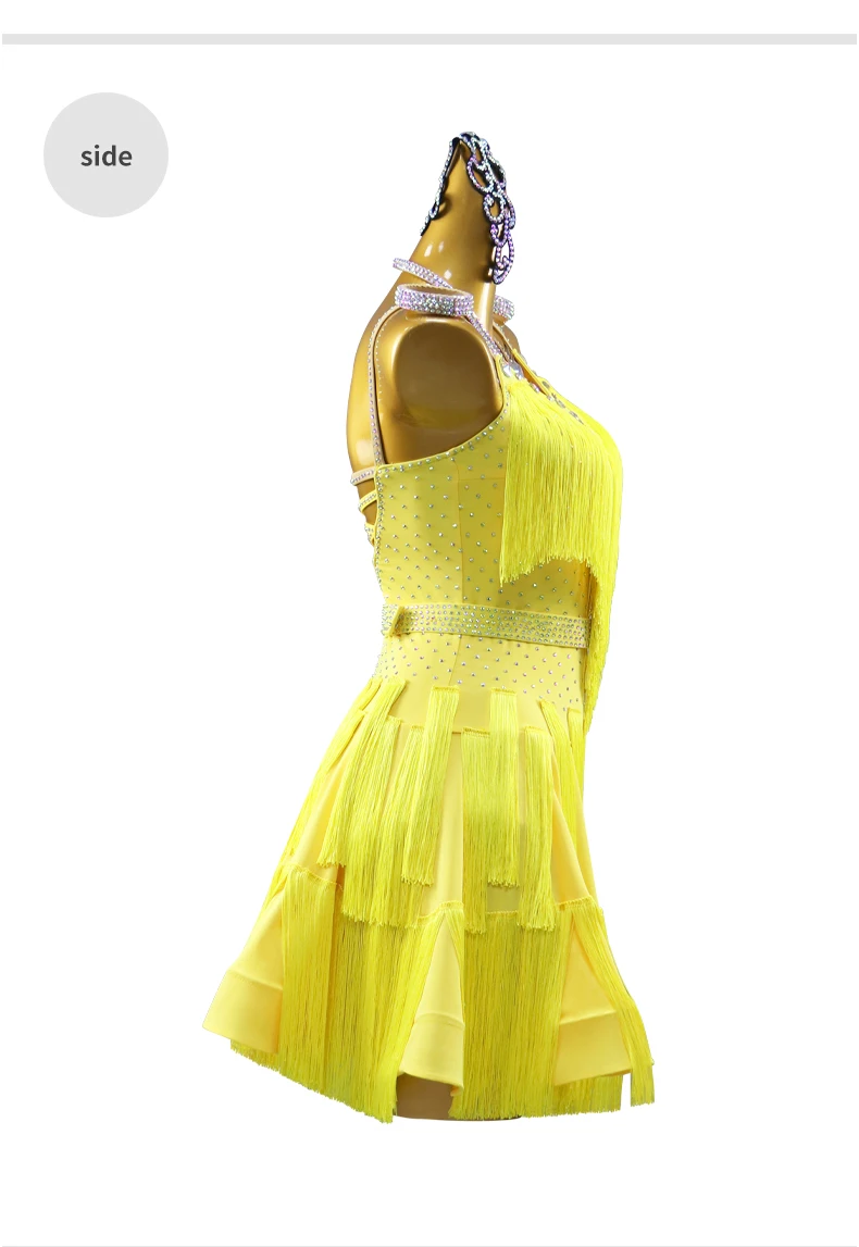 Sport-Tanzanzug für Mädchen, lateinamerikanisches Kleid für Damen, Tanzbekleidung, luxuriöse Wettbewerbskostüme, Cheerleader-Rock für Damen, Trainingsrock. – Detail 9