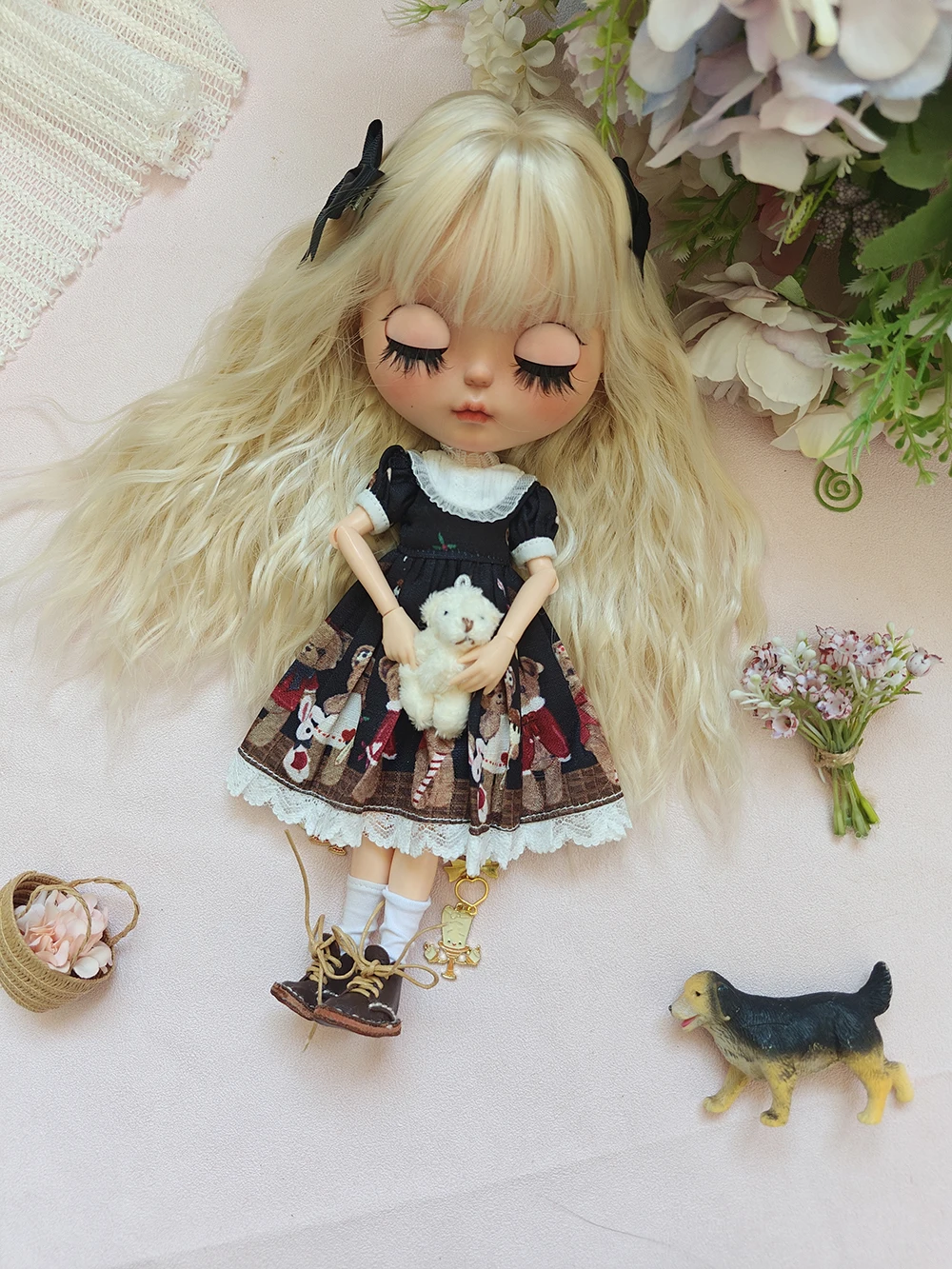 新しいブライス人形服カジュアルドレスかわいい手作りブライス服 OB22 OB24 AZONE ブライス人形アクセサリードレスブライス服