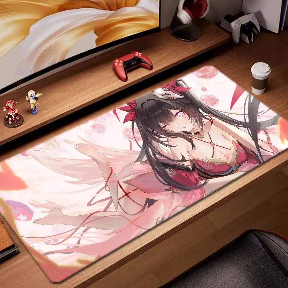 sparkle honkai Mouse Pad Game Accessories keyboard pad XXL large locking edge 900X400 mm table mat Gaming mousepad
