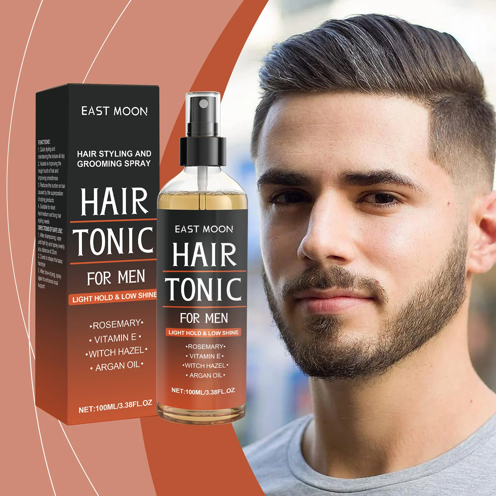 

Men's Styling Hair Spray Boosts Hair Volume Long-Lasting Freshness Aids Styling & Care Fit for Oily/Smooth/Textured Perm Hair